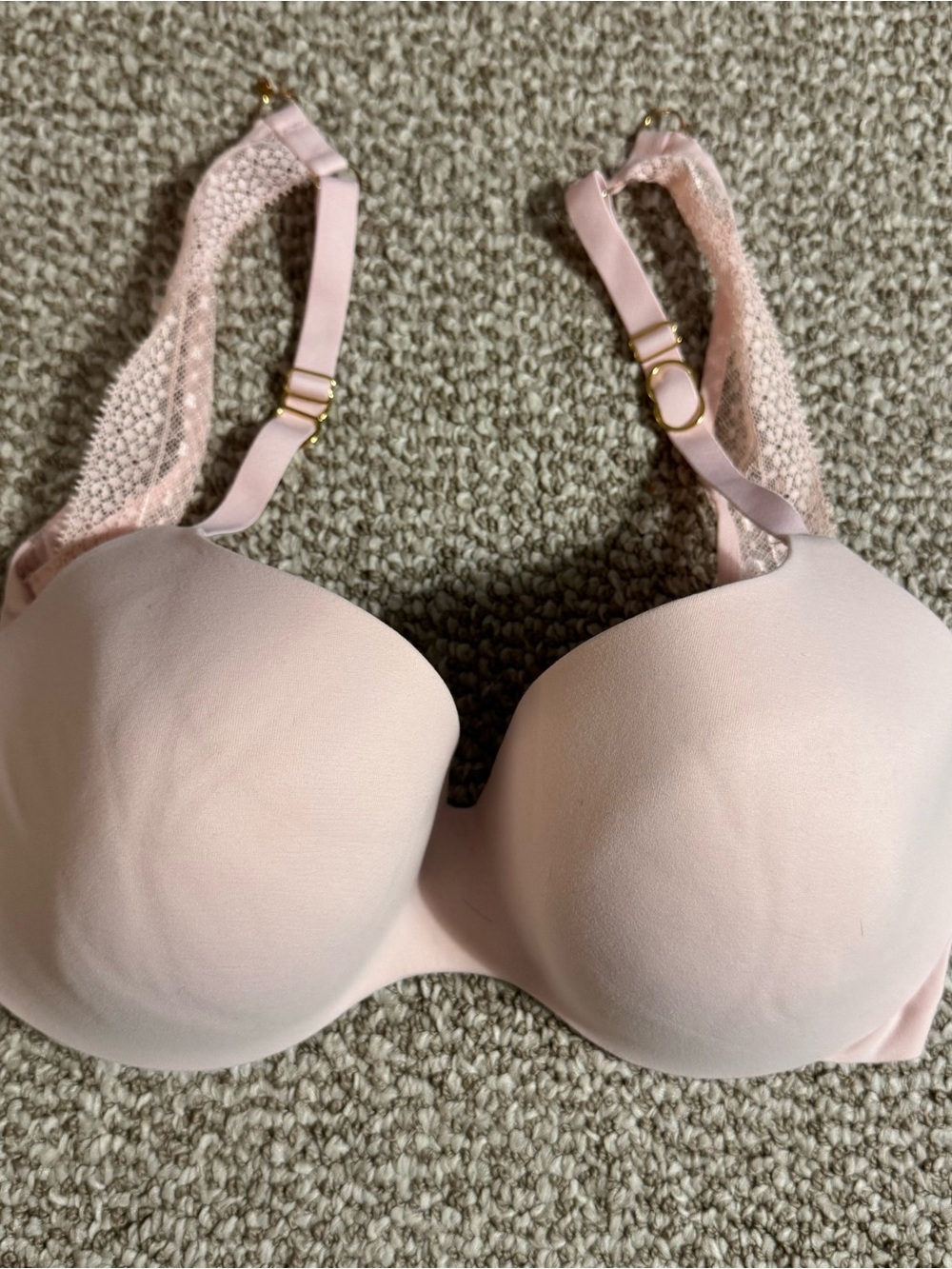 Victoria's Secret Incredible Lined Demi Underwire Bra Blush Pink 34DDD